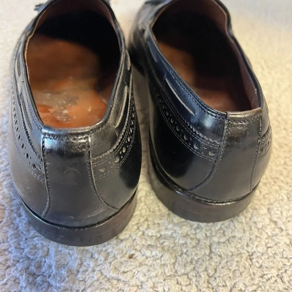 Allen Edmonds Dress Shoes Mens 10.5 D Black Manchester Tassel Loafers 8507